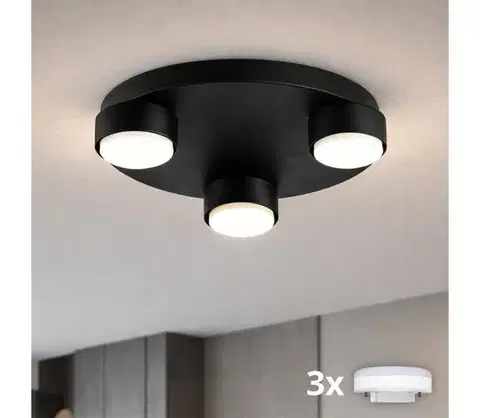 Svietidlá BRILAGI - LED RGB stmievateľné stropné svietidlo MONO 3xGX53/14W/230V Wi‑Fi Tuya priemer 30 cm čierne BG4574+3xIM1490