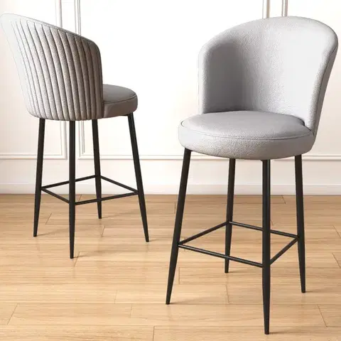 Barové stoličky Bar Stool Set (4 Pieces) Uras - Grey, Black