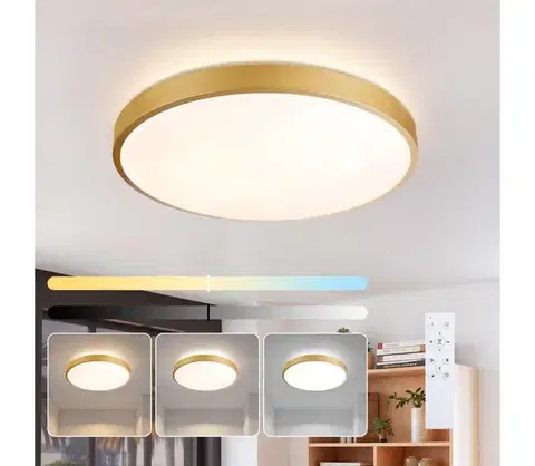Svietidlá BRILAGI - Stmievateľné LED svietidlo GLASS POOL DOUBLE LED/60W/230V 50 cm zlaté + diaľkové ovládanie BRI747
