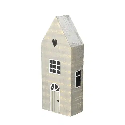 Vianočné dekorácie Dekorácia Snehový domček 19cm white grey