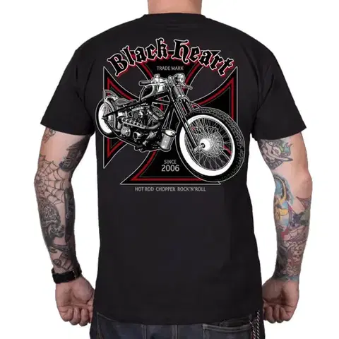 Pánske tričká Tričko BLACK HEART Grinder čierna - 3XL