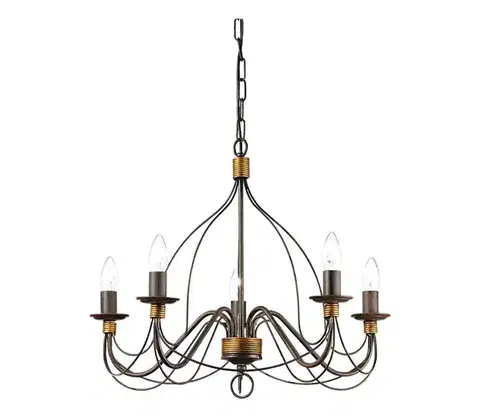 Svietidlá Ideal Lux - Luster na reťazi CORTE 5xE14/40W/230V pr. 54 cm meď 057187