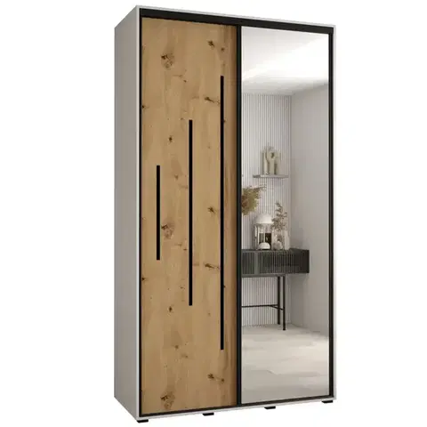 Šatníkové skrine Skriňa 45 Canaris 13 130 biela/artisan/čierna