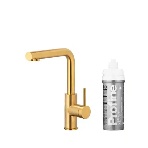 Kuchynské drezy KFA KFA - Batéria drezová DUERO PURE BASIC, s filtráciou, brúsené zlato 6623-914-31