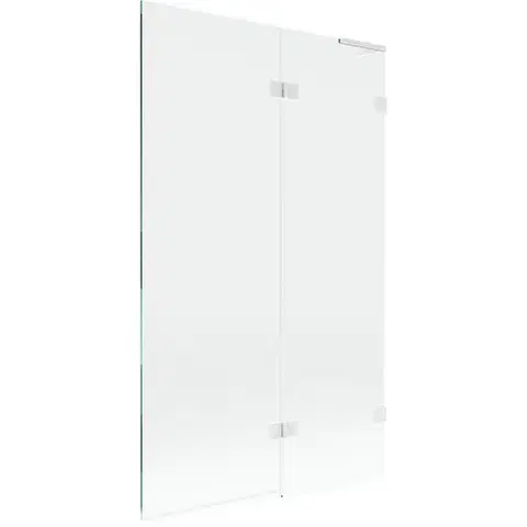 Sprchové dvere MEXEN/S - Lunar L vaňová zástena 2-krídlová pravá 110 x 150, transparent, biela 897L-110-100-20-00-P