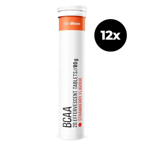 BCAA GymBeam Šumivé BCAA 12 x 20 tab jahoda