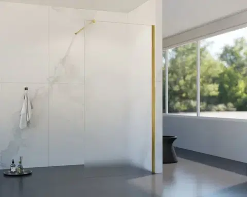 Sprchovacie kúty HOPA - Walk-in sprchovací kút LAGOS GOLD NEW 200 - Farba rámu - Zlatá, Rozmer A - 120, Rozmer C - 200, Výplň - Matné bezpečnostné sklo - 8 mm BCLAGO12BGFN2
