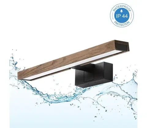Kúpeľňové zrkadlá BRILAGI - LED osvetlenie pre kúpeľňové zrkadlo 3v1 WOODY MIRROR LED/8W/230V IP44 čierna/dub orech 8590828018179