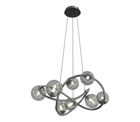Svietidlá Wofi 7014-805 - LED Luster na lanku NANCY 8xG9/3,5W/230V čierna/chróm 7014-805
