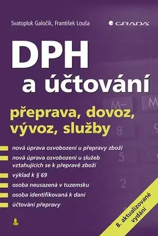 Dane, účtovníctvo DPH a účtování - přeprava, dovoz, vývoz, služby - 8. vydání - František Louša,Svatopluk Galočík