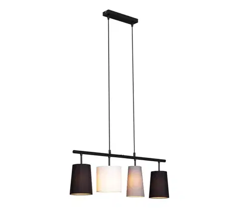 Svietidlá Brilo - Luster na lankách 4xE27/40W/230V čierna/šedá/biela 4002707401773