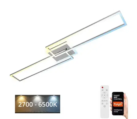 Svietidlá Brilo - LED Stmievateľný prisadený luster FRAME 2xLED/20W/230V Wi-Fi Tuya + DO 3538-019