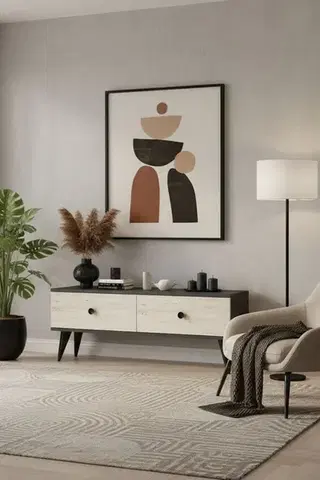 TV stolíky TV stolík Mona 120 - Anthracite, Travertine