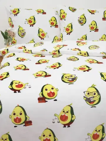 Obliečky MKLozkoviny.sk Obliečky mikroplyš Exclusive – Advokádo biele - 140 × 200 cm - 70 x 90 cm