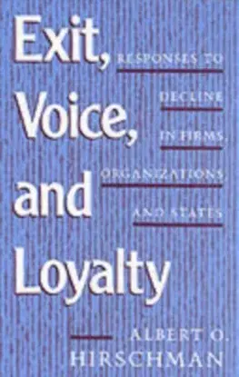 Ekonómia, Ekonomika Exit, Voice, and Loyalty - Albert O. Hirschman