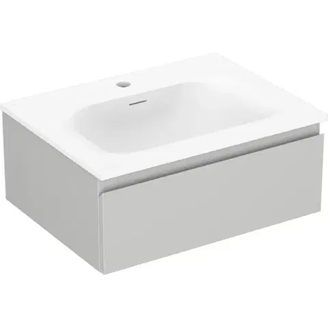 Kúpeľňový nábytok MEXEN/S - Orio kúpeľňová skrinka 60 cm s umývadlom Vela, 1 šuplík, šedá mat/biela mat 91A10-06023-1-BF62-W23M01
