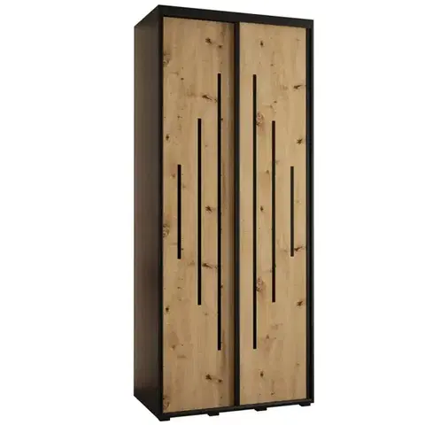 Šatníkové skrine Skriňa 45 Canaris 12 110 čierna/artisan/čierna