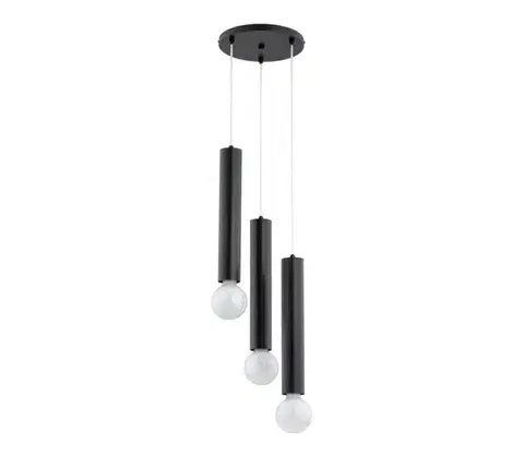 Svietidlá  Luster na lanku TWISTER 3xE27/60W/230V pr. 28 cm čierna 62272