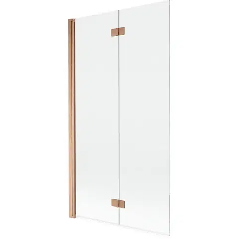 Sprchové dvere MEXEN - MIST vaňová zástena 100x150 cm 6mm 2-s, meď kartáčovaná, číra, ľavá 8A9-100-002-65-00-L
