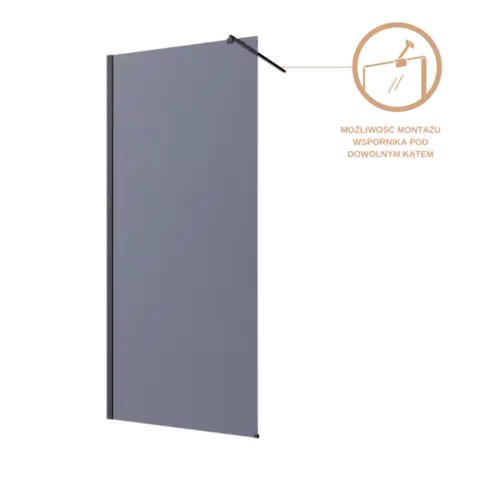 Sprchovacie kúty INVENA - Walk-in II Trend 100x200cm, grafit 8mm shiny-glass, čierna AK-32-103-S