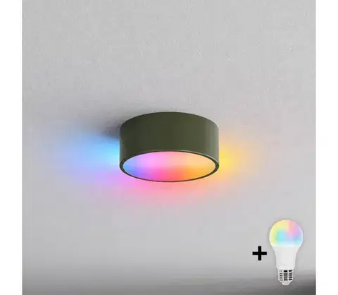 Svietidlá BRILAGI - LED RGBW Stropné svietidlo CLARE 1xE27/12W/230V pr. 20 cm khaki BG5228+AI0579