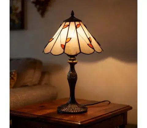 Lampy BRILAGI - Tiffany vitrážová stolná lampa FOLIA 1xE27/60W/230V BRT-B015B