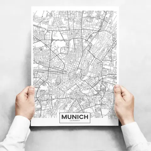 Moderné obrazy Obrazy na stenu - Map of Munich II