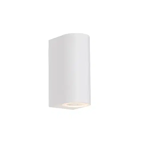 Vonkajšie nástenné svietidlá Moderná vonkajšia nástenná lampa biela plastová oválna 2-svetlá - Baleno