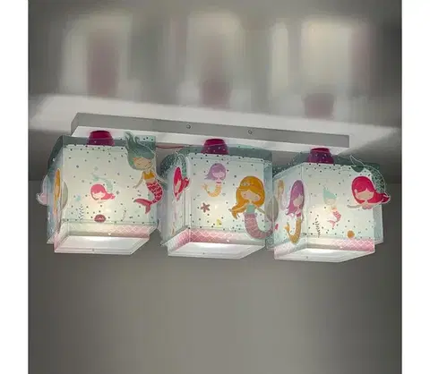 Svietidlá Dalber 63443 - Detské stropné svietidlo MERMAIDS 3xE27/60W/230V 63443