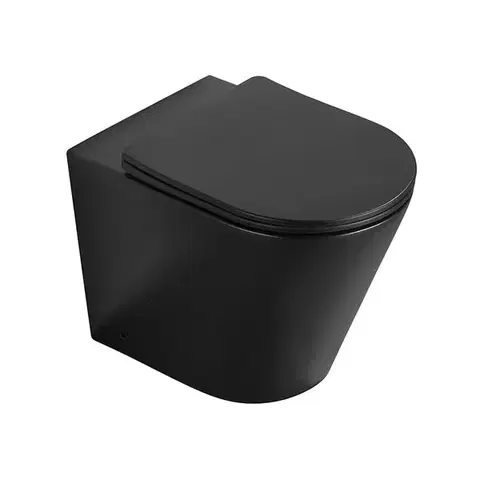 Záchody MEXEN - Rico misa wc stojaca Rimless vrátane sedátka s slow slim, duroplast, čierna mat 32724085