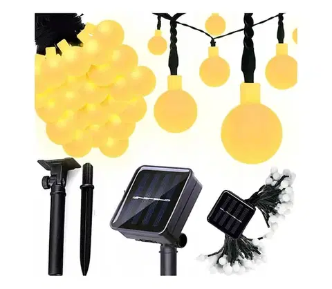 LED osvetlenie SmartLED LED solárny dekoračný reťazec 50xLED/8 funkcií 500 mAh 9,5 m IP67 teplá biela 4566