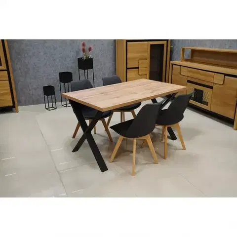 Súpravy stôl a stoličky v podkrovnom štýle Jedálenská zostava Stambuł 1+4