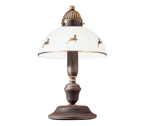 Lampy Kolarz 731.73.150 - Stolová lampa NONNA 1xE27/75W/230V s motívom jelena, ružové zlato 731.73.150