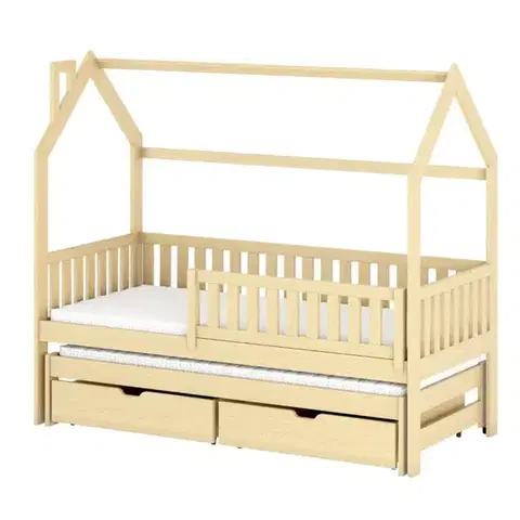 Detské postele Posteľ Domček Monkey 90x200 borovica
