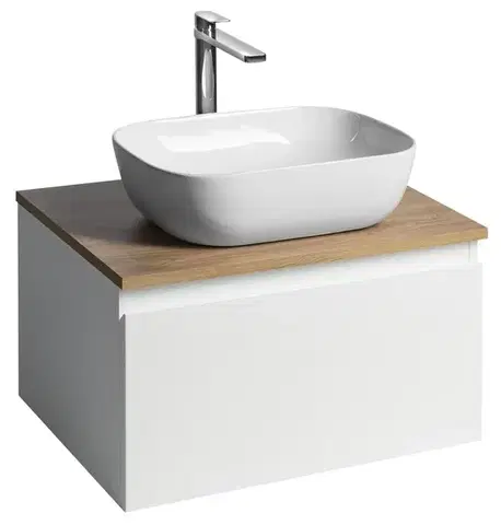 Kúpeľňový nábytok AQUALINE - ALTAIR skrinka s doskou 62,5 cm, biela/dub emporio AI267-02