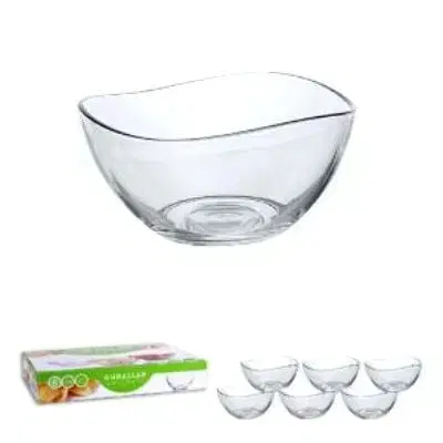 Misy a misky Kinekus Miska kompótová, sklenená, objem 310ml, číra, sada 6ks, VIRA