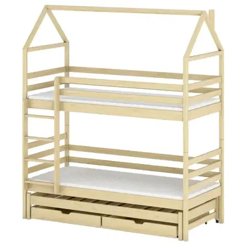 Poschodové postele Posteľ Domček Dalia 90x200 borovica