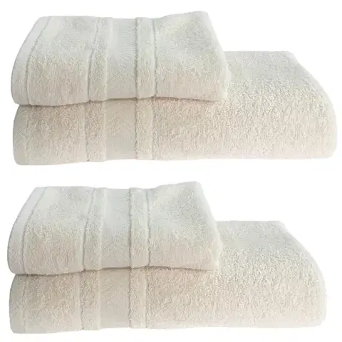 Uteráky Sada 4 kusov Monako krémovej osušky 70x140cm a uterákov 50x90cm TiaHome