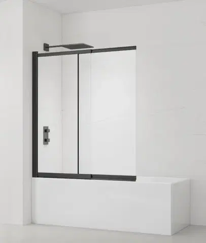 Sprchové dvere Vaňová zástena SAT Vision 140x120 cm čierna SATVZVI120CT SATVZVI120CT