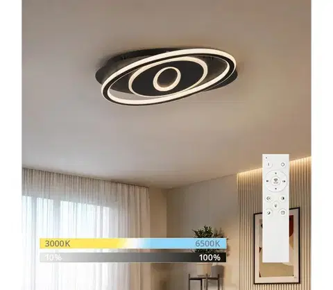 Svietidlá BRILAGI - LED stmievateľné stropné svietidlo IRIS LED/78W/230V 37x49 cm čierna + diaľkový ovládač BRMXC2984-CR