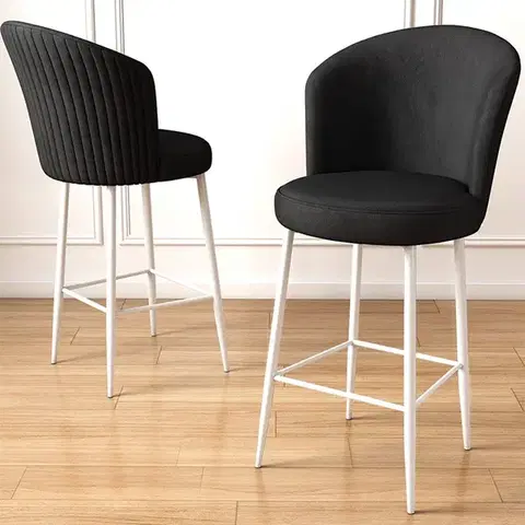 Barové stoličky Bar Stool Set (4 Pieces) Fora - Black, White