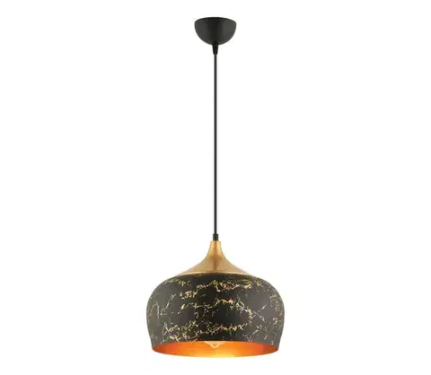Svietidlá  Závesný luster na lanku MONZA 1xE27/40W/230V pr. 30 cm čierna/bronzová 518LMS1122