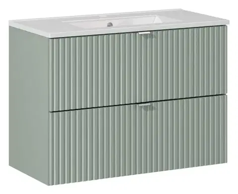 Skrinky do kúpeľne ArtCom Kúpeľňová skrinka s umývadlom LINE Reed Green U80/1 | 80 cm