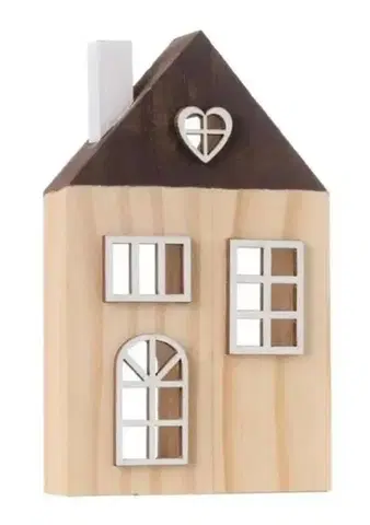 Ostatné vianočné dekorácie Kinekus Dekorácia domček 13 cm, drevená, prírodná