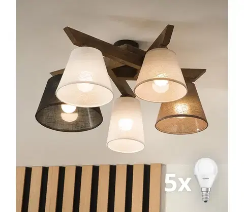 Svietidlá BRILAGI - LED  Prisadený luster ANTHONY 5xE14/40W/230V dub orech 8590828610878