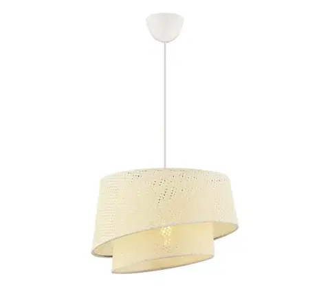 Svietidlá  Závesný luster na lanku BARETTE 1xE27/60W/230V krémový 390FLH2492