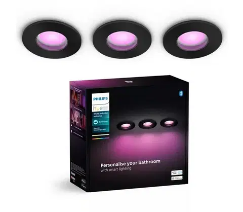 LED osvetlenie Philips-SADA 3x LED RGBW Stmievateľné kúpeľňové sv. Hue XAMENTO 1xGU10/4,2W IP44 8720169320895