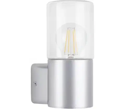 Svietidlá Briloner 320504TF - Vonkajšie nástenné svietidlo 1xE27/12W/230V IP44 strieborná 320504TF
