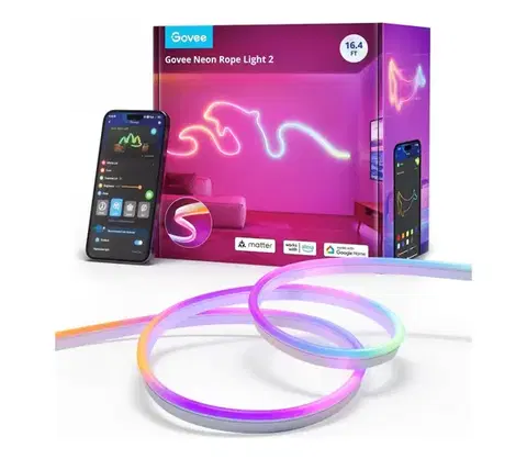 LED osvetlenie Govee - Neon 2 MATTER ohybný LED pásik 5m RGBIC Wi-Fi IP67 H61D5301