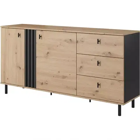 Komody do spálne Komoda Madis D Dub Artisan/Antracyt